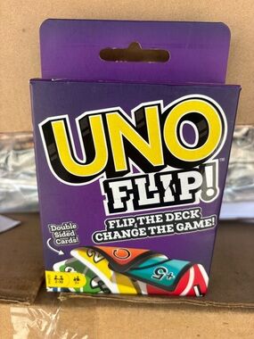 Mattel UNO FLIP! Game - Purple and Yellow Accents